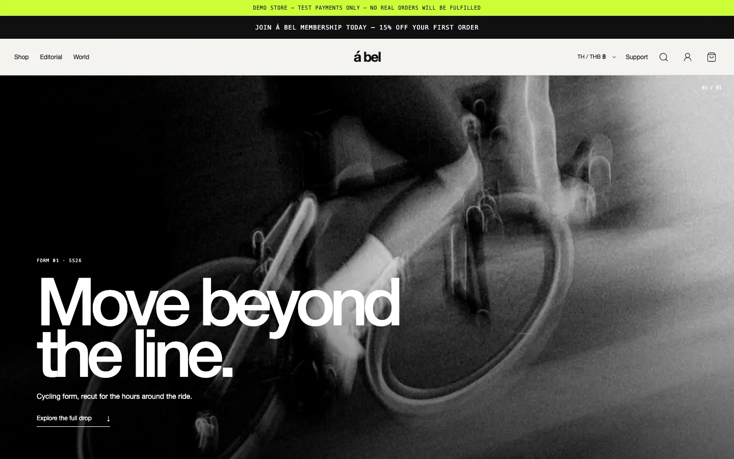 á bel fashion storefront live demo homepage